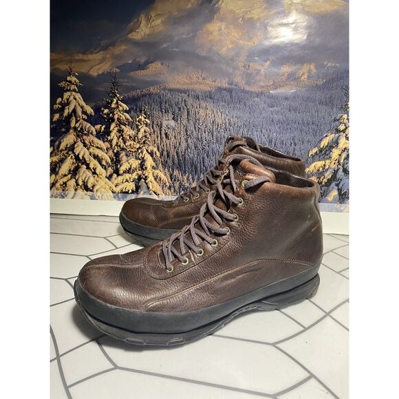 Men’s LL Bean Leather Rubber Hiking Boots, Brown, Size 14 main image 7